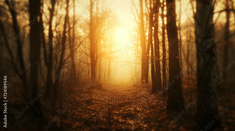 Obraz premium sun rays in the forest