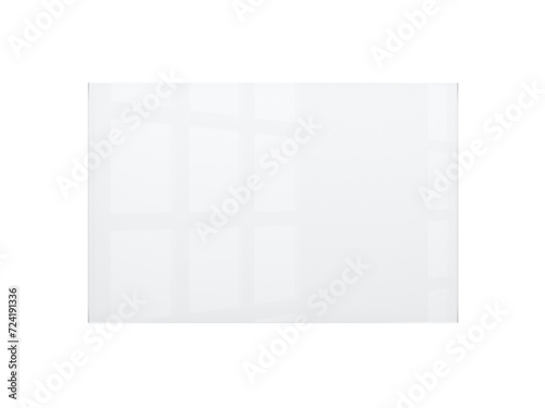 Schilderij op canvas Blank glass nameplate isolated on white. 3d illustration.