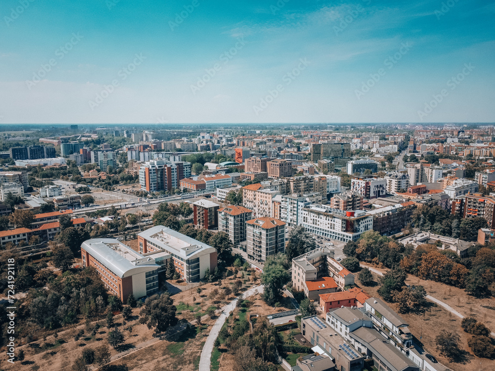 Fototapeta premium Cityscape Milan, Italy, Lombardy by drone