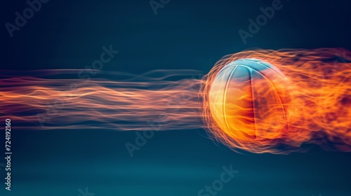 A Blurred Volleyball in Flight Against an Isolated Background