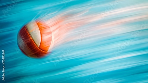 A Blurred Volleyball in Flight Against an Isolated Background