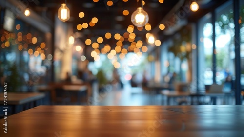 A Casual Business Environment with Blurred Figures and Bokeh Background