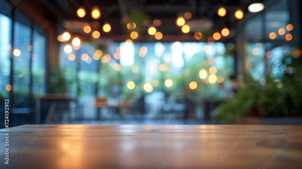 A Casual Business Environment with Blurred Figures and Bokeh Background