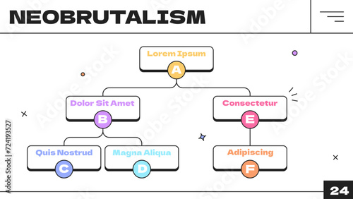 Modern Neobrutalism Infographic Vector