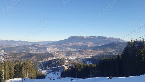 Ravna Planina, Bosnia and Herzegovina panorama ski resort on a sunny day photo
