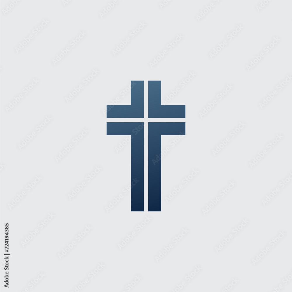 Christian church cross vector symbol in flat style. religious cross symbol. Stock vector illustration isolated on white background.