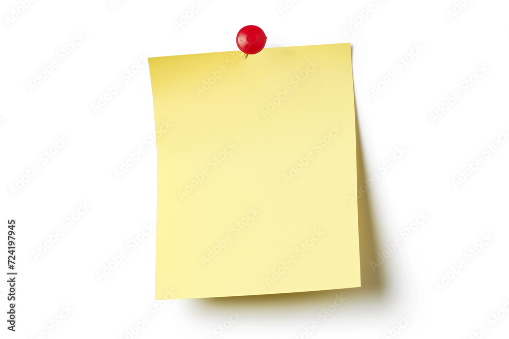 one yellow colored sticky note pinned on a white background, Empty blank note paper stick on white board, pinned Reminder memo isolated on flat wall, Yellow color blank sheet paper on white background one yellow colored sticky note pinned on a white background, Empty blank note paper stick on white board, pinned Reminder memo isolated on flat wall, Yellow color blank sheet paper on white background