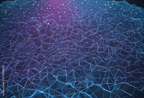 Abstract hologram map background, topology structure map, polygonal wireframe design, generative ai beautiful art