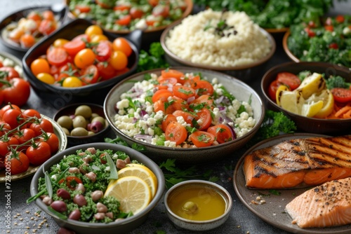 A picturesque array of Mediterranean-inspired dishes