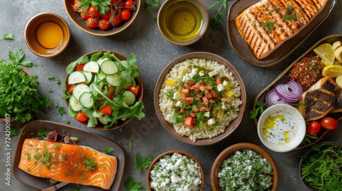 A picturesque array of Mediterranean-inspired dishes