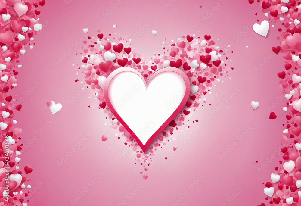 Valentine's Day Heart Background with Blank Space for Greeting Card Design - Love Theme
