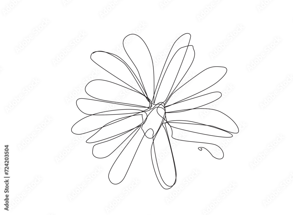 Continuous Line Magnolia FlowerVector Icon, Monoline Flowering Magnolia Stellata, One Line Star Magnolia Continuous Line Magnolia FlowerVector Icon, Monoline Flowering Magnolia Stellata, One Line Star Magnolia