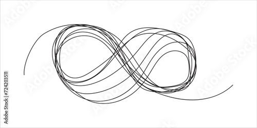 Continuous Line Infinity Icon, Monoline moebius symbol, One Line Limitless Silhouette, Infinite Sign photo