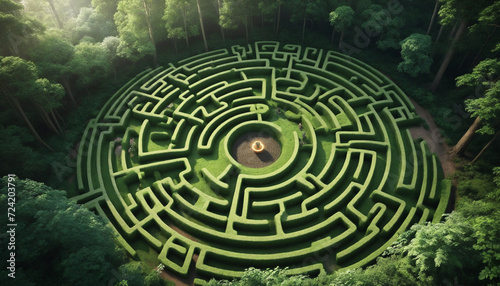 Celtic maze labyrinth  fantasy forest scenery