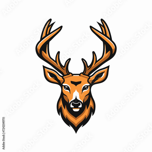 Esport vector logo deer, icon, sticker, head, symbol, reindeer, elk, stag