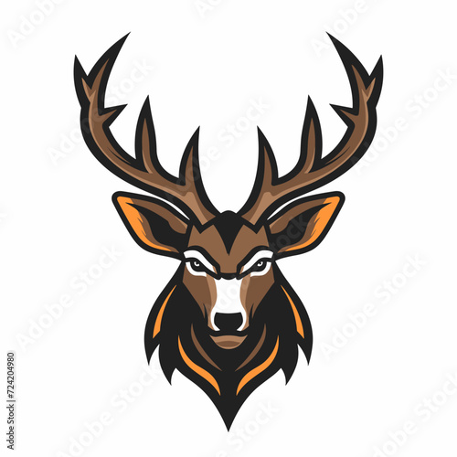 Esport vector logo deer  icon  sticker  head  symbol  reindeer  elk  stag