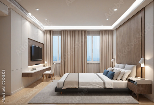 3d rendering modern bedroom interior and decoration © SR07XC3