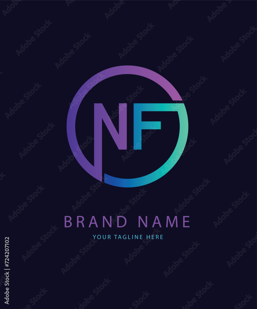 Obraz premium Gradient nf or fn logo template