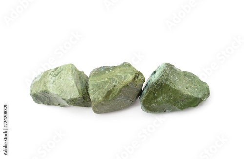 Two green onyx stones.