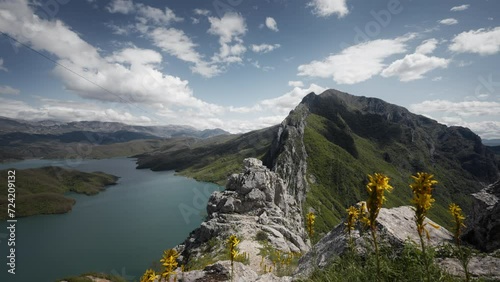 Wallpaper Mural Scenic view of Bovilla Reservoir in Albania during a hot sunny day with clouds in the sky Torontodigital.ca
