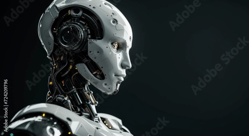 a robot is focusing its eyes on the viewer © olegganko