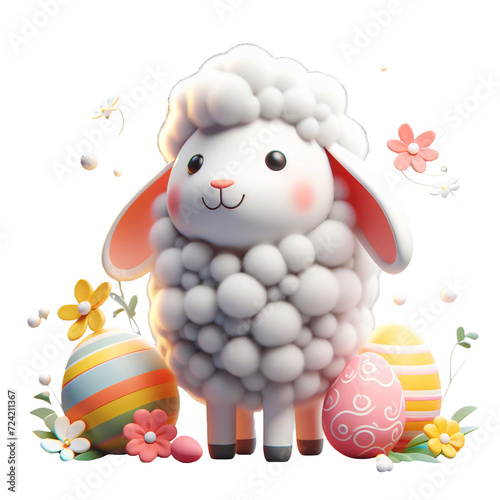 Happy Easter Sheep Png Clipart Design  kids easter printable farm animals png