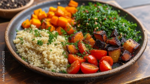 A visually appealing plate featuring a variety of roasted vegetables