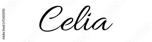 Celia - black color - name written - ideal for websites,, presentations, greetings, banners, cards, books, t-shirt, sweatshirt, prints, cricut, silhouette, sublimation	
