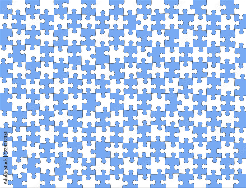 Fototapeta premium Puzzle in weiß und blau, Vektor Illustration 