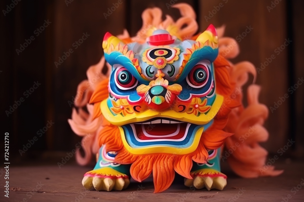 Colorful chinese lion, happy Chinese New Year