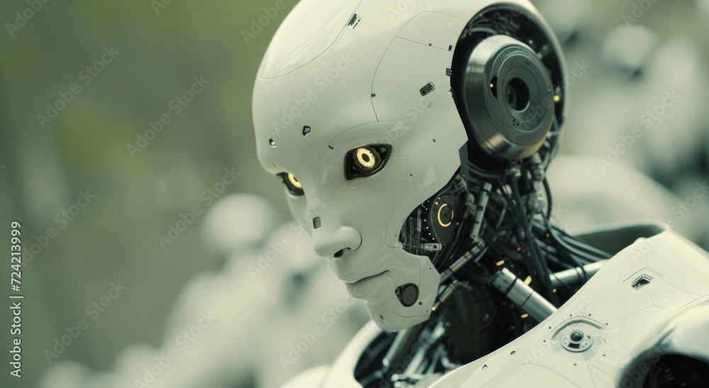 Fototapeta premium a robot is focusing its eyes on the viewer