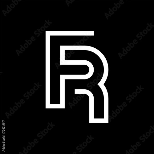 Letter FR creative line monogram logo