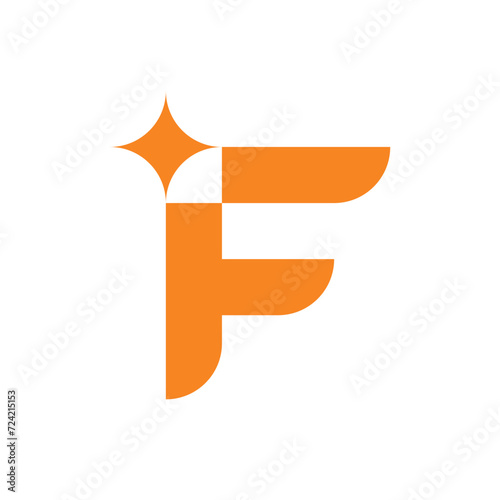 Letter F spark creative logo design