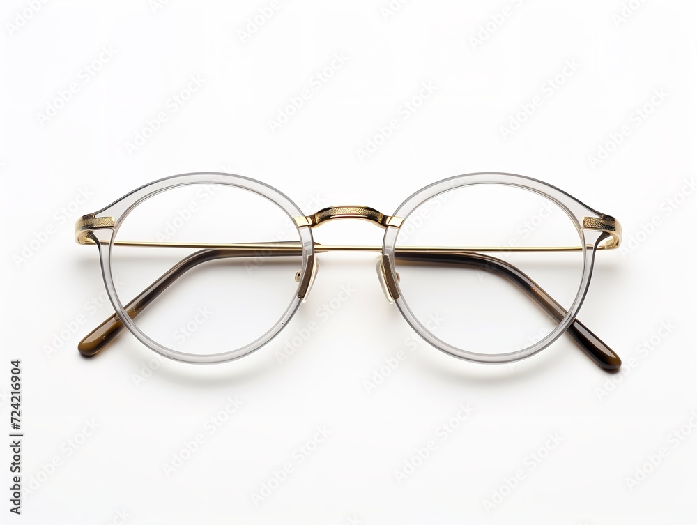 Designer Eyeglasses Fashion Accessory Isolated on White Background AI Generated Designer Eyeglasses Fashion Accessory Isolated on White Background AI Generated