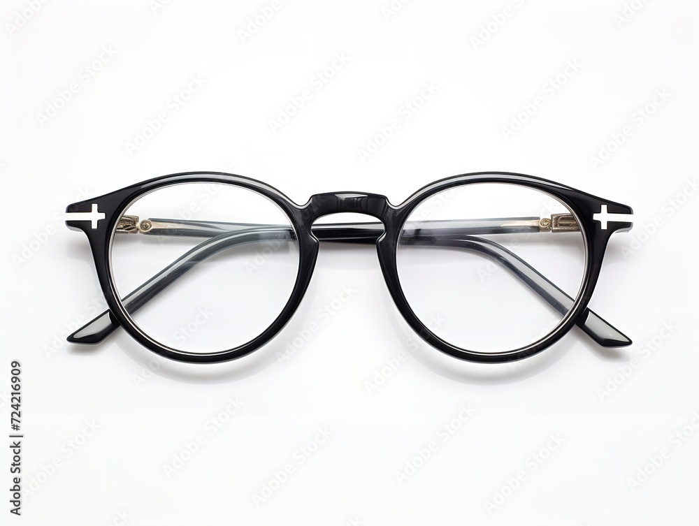 Designer Eyeglasses Fashion Accessory Isolated on White Background AI Generated Designer Eyeglasses Fashion Accessory Isolated on White Background AI Generated
