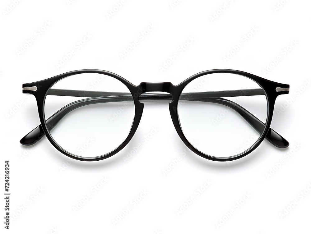 Designer Eyeglasses Fashion Accessory Isolated on White Background AI Generated Designer Eyeglasses Fashion Accessory Isolated on White Background AI Generated