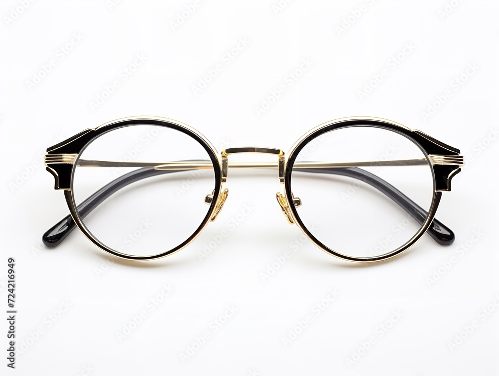 Designer Eyeglasses Fashion Accessory Isolated on White Background AI Generated Designer Eyeglasses Fashion Accessory Isolated on White Background AI Generated