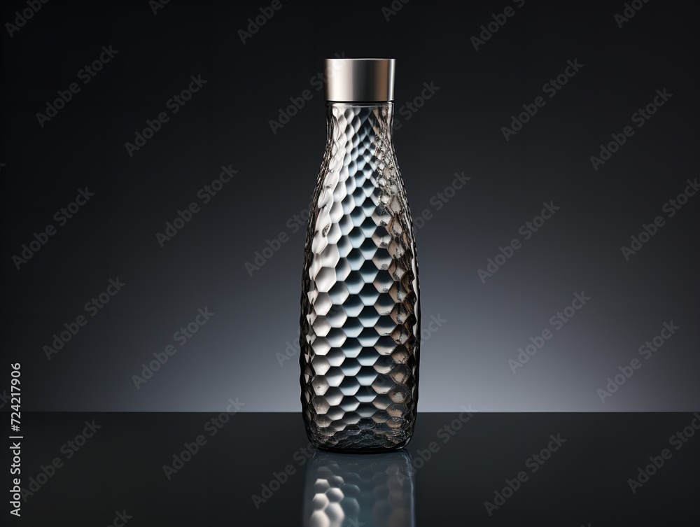 Elegant Glass Water Bottle Eco Friendly Isolated on White Background AI Generated