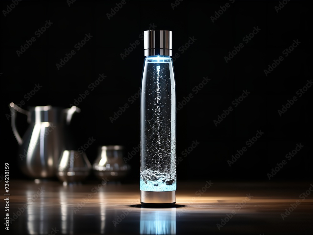 Elegant Glass Water Bottle Eco Friendly Isolated on White Background AI Generated