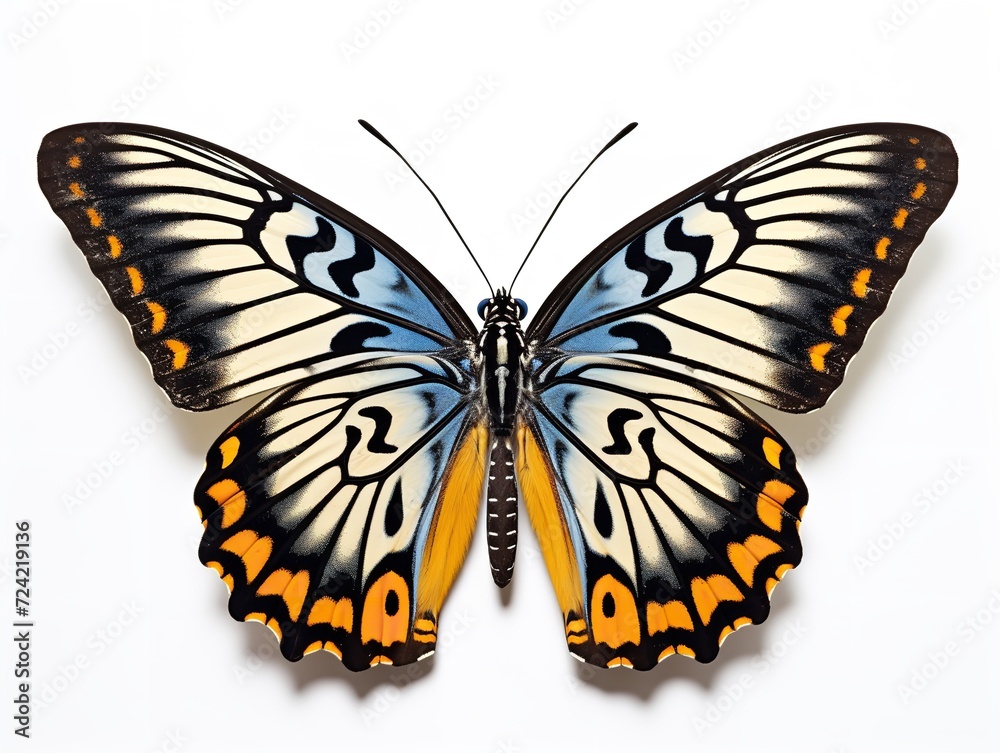 Fototapeta premium Exotic Butterfly Specimen Nature Isolated on White Background AI Generated