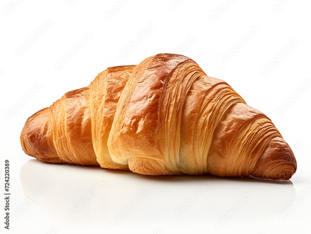 Fresh Croissant Breakfast Delight Isolated on White Background AI Generated Fresh Croissant Breakfast Delight Isolated on White Background AI Generated