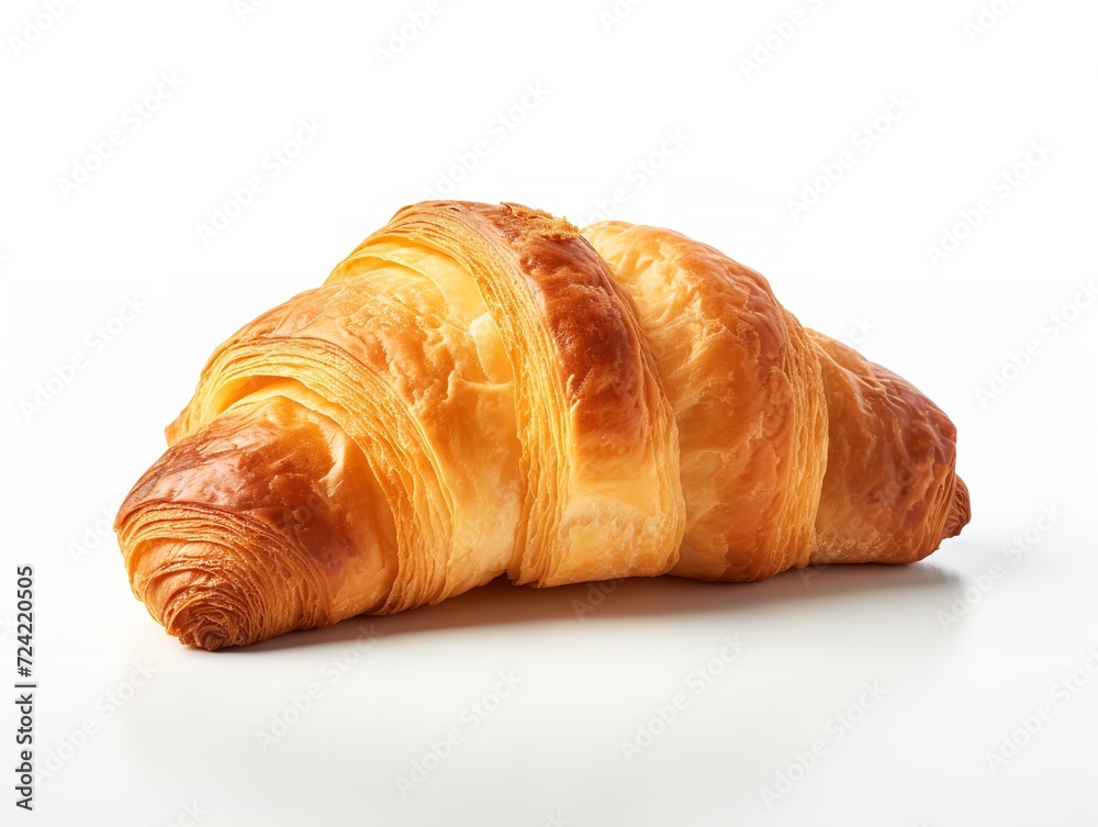 Fresh Croissant Breakfast Delight Isolated on White Background AI Generated Fresh Croissant Breakfast Delight Isolated on White Background AI Generated