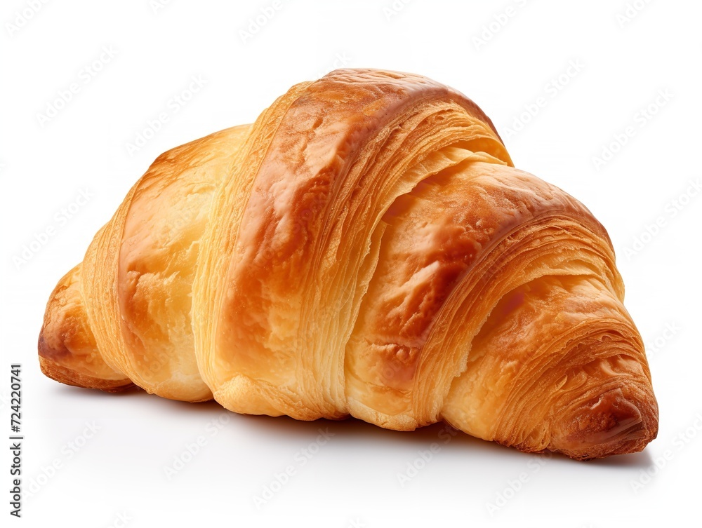 Fresh Croissant Breakfast Delight Isolated on White Background AI Generated Fresh Croissant Breakfast Delight Isolated on White Background AI Generated