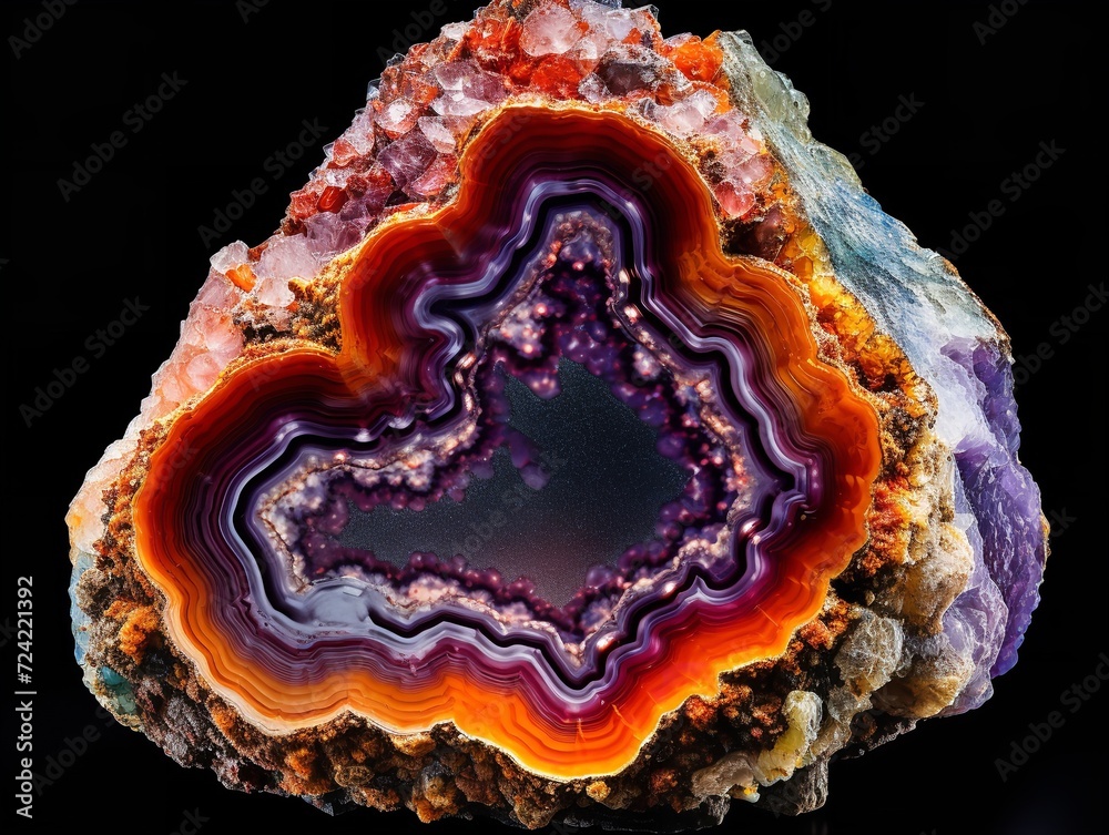 Polished Geode Crystal Natural Beauty Isolated on White Background AI Generated Polished Geode Crystal Natural Beauty Isolated on White Background AI Generated