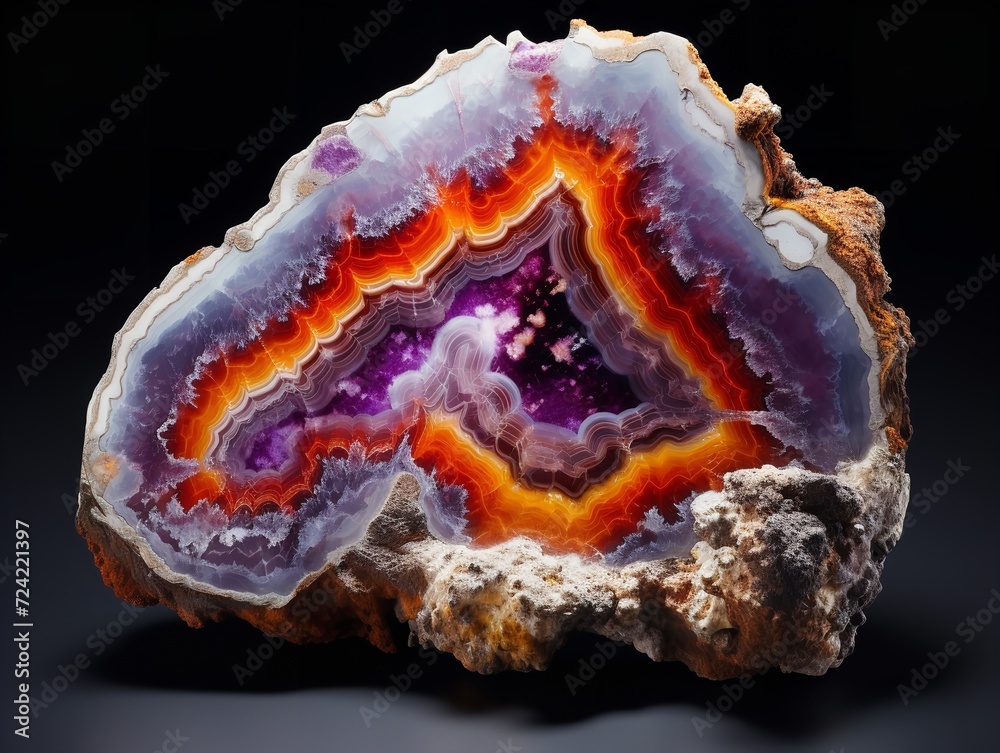 Obraz premium Polished Geode Crystal Natural Beauty Isolated on White Background AI Generated
