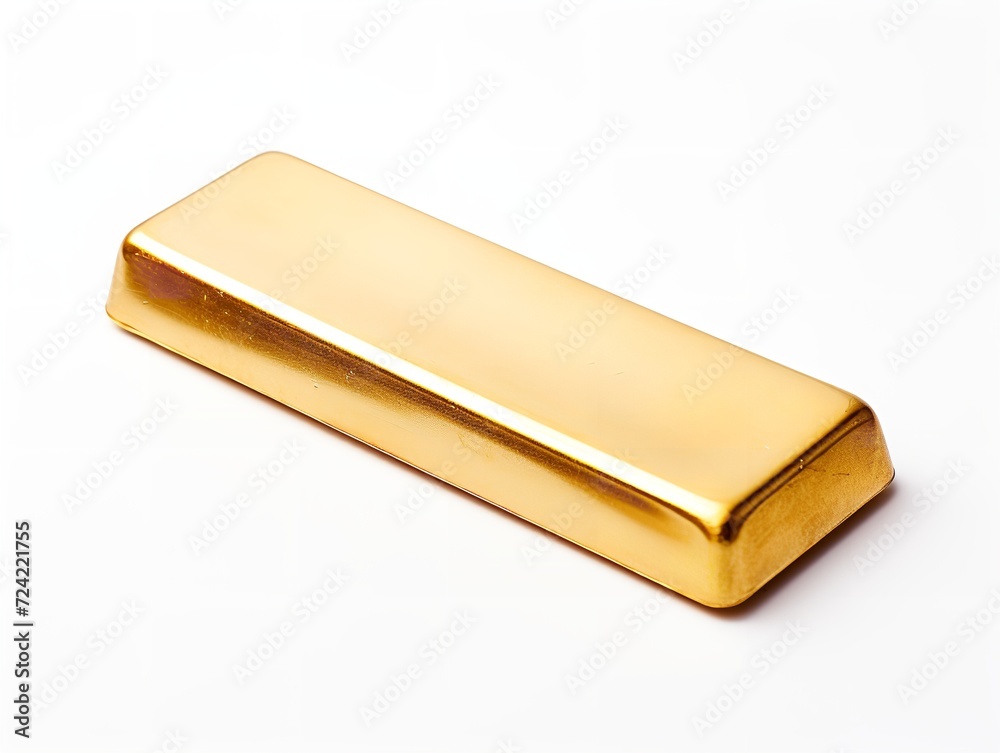 Shiny Gold Bar Luxury Wealth Isolated on White Background AI Generated Shiny Gold Bar Luxury Wealth Isolated on White Background AI Generated