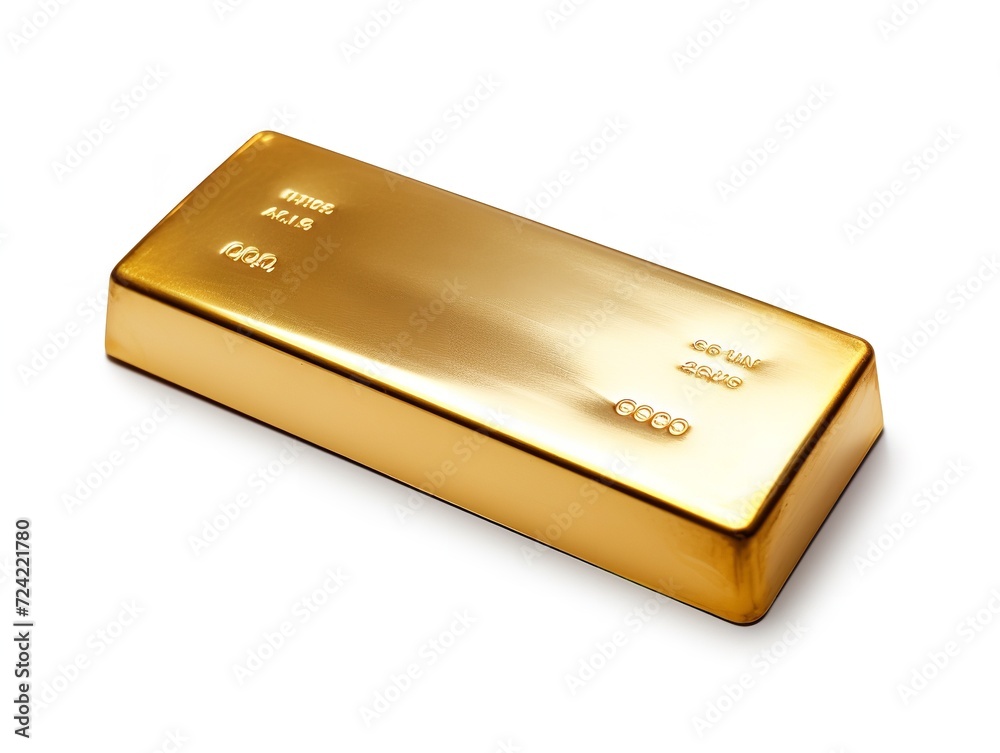 Shiny Gold Bar Luxury Wealth Isolated on White Background AI Generated Shiny Gold Bar Luxury Wealth Isolated on White Background AI Generated