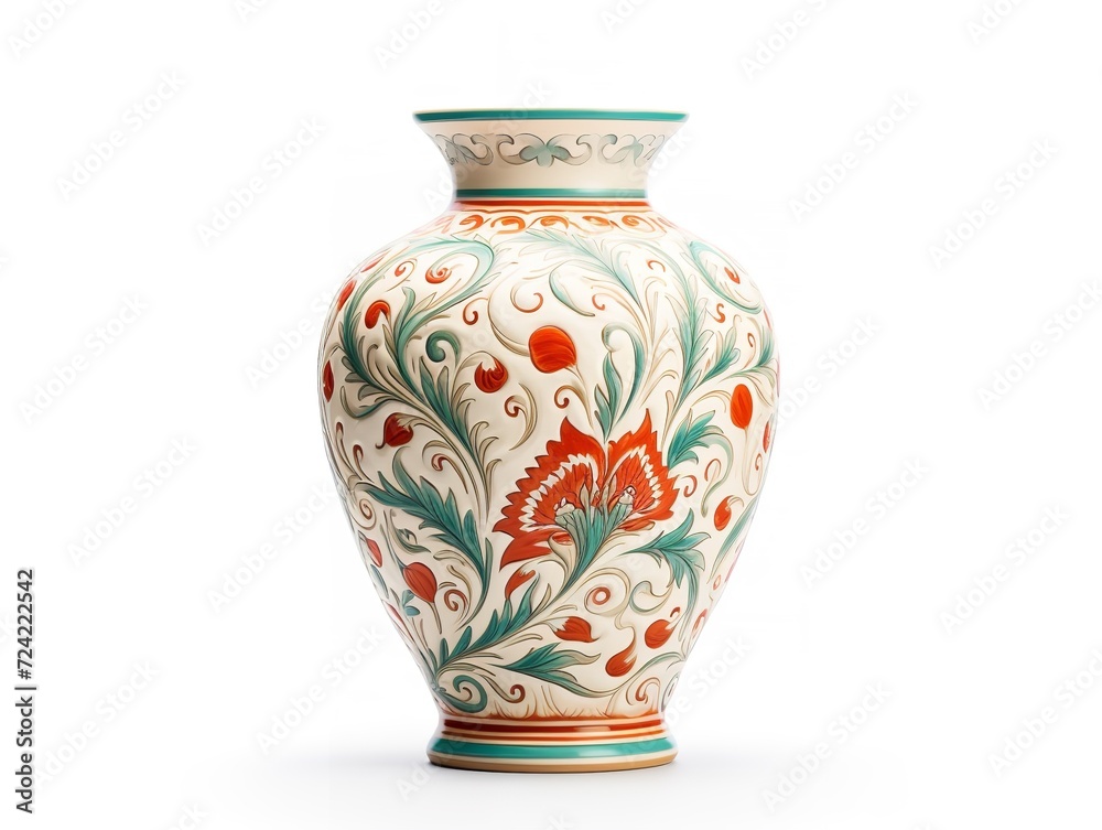 Handcrafted Ceramic Vase Artisan Craft Isolated on White Background AI Generated