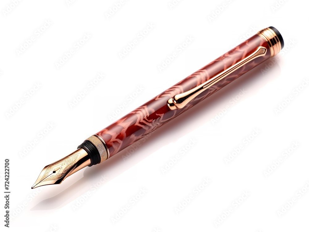 Luxurious Fountain Pen Isolated on White Background AI Generated Luxurious Fountain Pen Isolated on White Background AI Generated