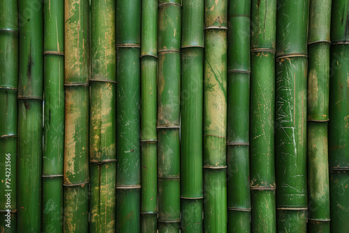 The Green Bamboo Texture With Natural